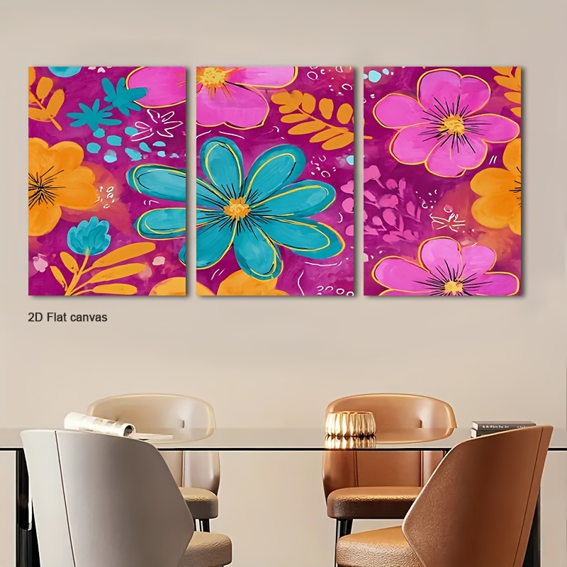 Canvas Wrap Ready - Frameless Canvas 2D Flat, 3pcs Tropical