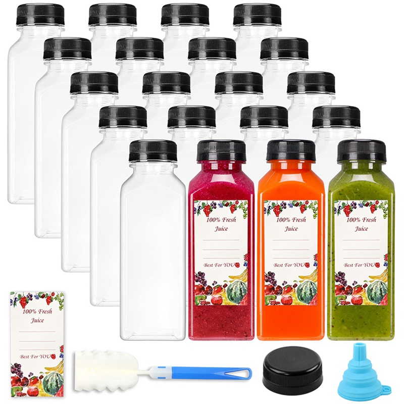 Water Bottle Blank - 20Pcs 12Oz Empty Plastic Juice Bottles