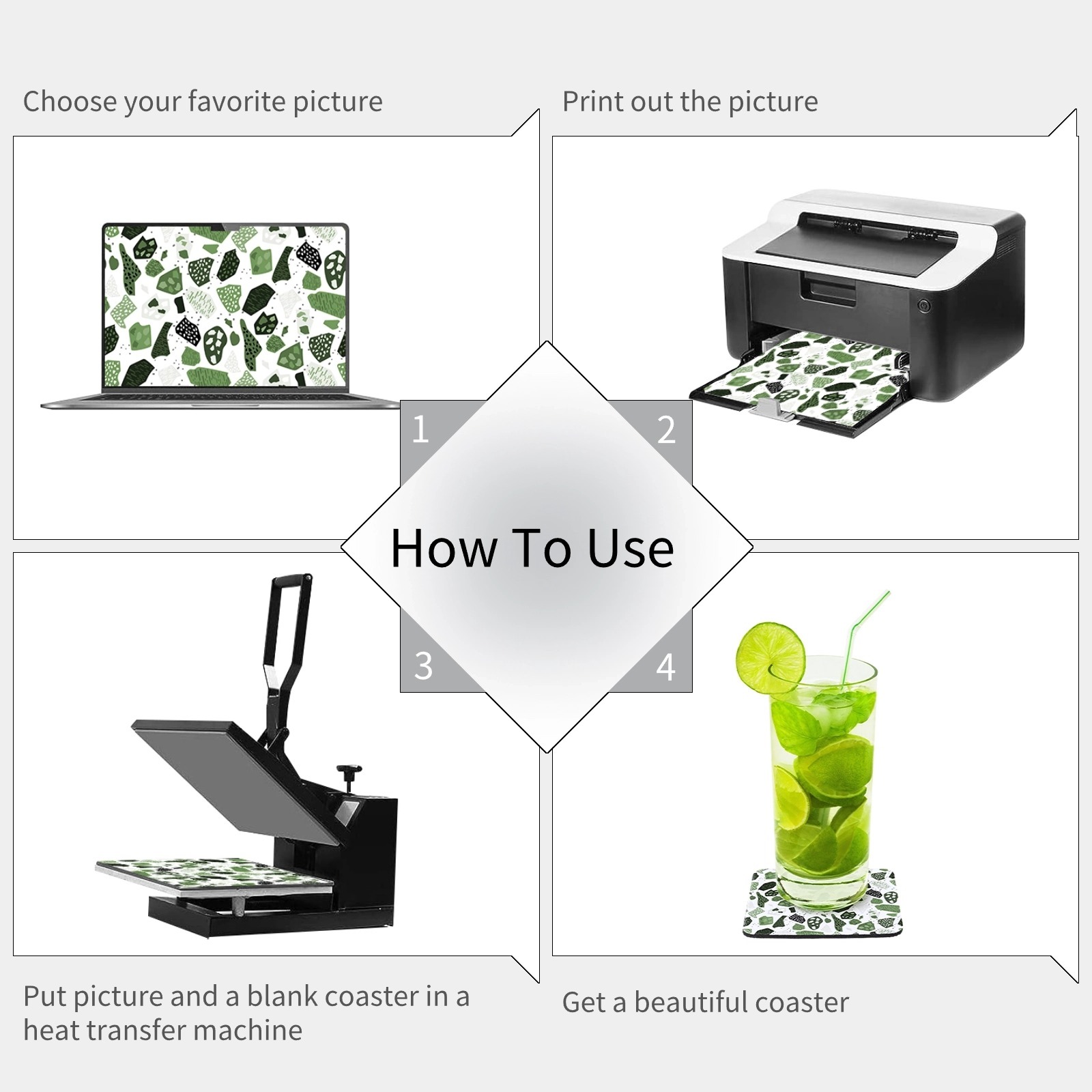 100Pcs Sublimation Coasters Sq - Coaster Sublimation Blank 评论和价格